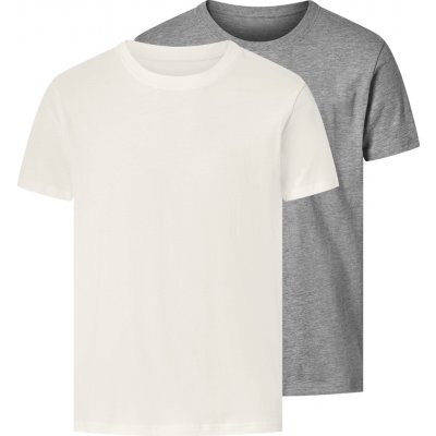 esmara Men pánské triko s BIO bavlnou 2 kusy šedá/bílá – Zboží Dáma