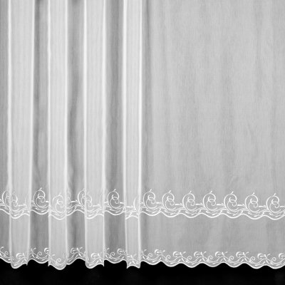 Berk voálová záclona MAJA, vyšívané ornamenty, s bordurou, bílá, výška 175cm ( v metráži) – Hledejceny.cz