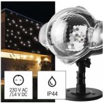 Emos DCPC03 LED dekorativní projektor vločky 4W IP44 bílá rotující světlo černá – Zbozi.Blesk.cz