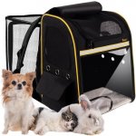 Purlov Batoh pro přepravu zvířat s terasou, oxford + polyester + PVC + PE, 35 x 41,5 x 28 cm – Zbozi.Blesk.cz
