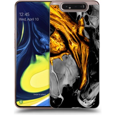 Pouzdro Picasee silikonové Samsung Galaxy A80 A805F - Black Gold čiré – Zboží Mobilmania