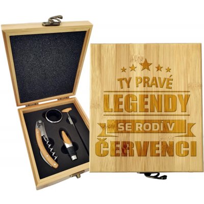 Sablio Dárková sada na víno Ty pravé legendy se rodí v červenci: 147×168×49 mm – Hledejceny.cz