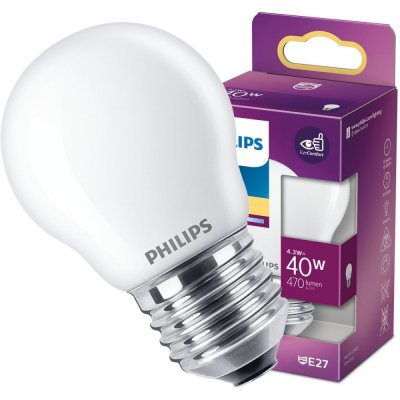 Philips LED žárovka E27 P45 4,3W = 40W 470lm 2700K Teplá bílá