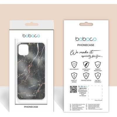 Pouzdro AppleMix BABACO Apple iPhone 5 / 5S / SE - gumové - černé mramor – Zboží Mobilmania
