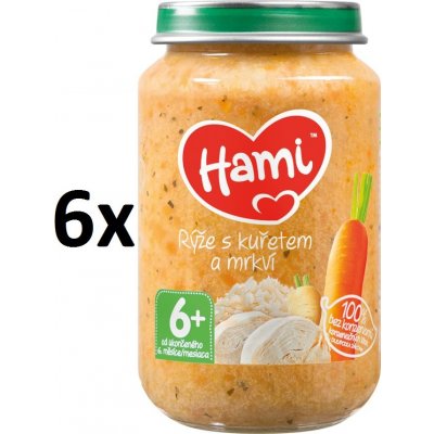 Hami Rýže s kuřetem a mrkví 6 x 200 g – Zboží Dáma