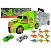 Auta, bagry, technika Lean Toys Kufr na kamionový transportér Sorter se zelenými dinosaury