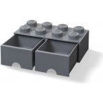 LEGO® úložný box 8 se zásuvkou 25 x 50 x 18 cm tmavě šedá – Zboží Dáma