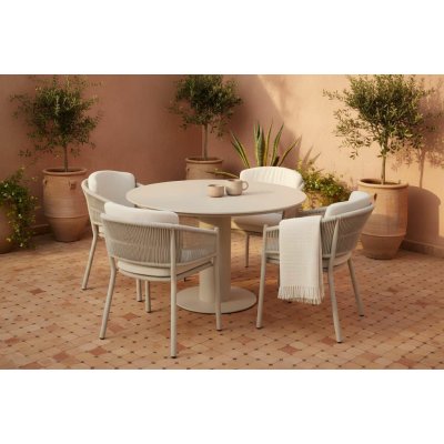 Hartman Girona & Altea beige – kulatý stů 120 cm + 4 křesla – Hledejceny.cz