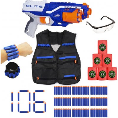 Nerf N-Strike Elite Disruptor + vesta + 100 šípů + terče + opasek + brýle