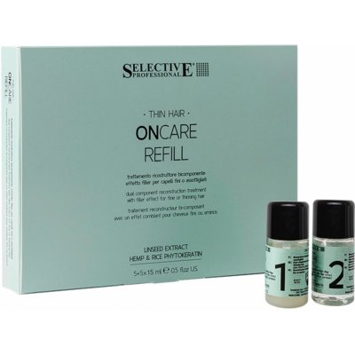 Intenzivní kúra pro objem jemných a řídnoucích vlasů Selective Professional OnCare Refill Treatment - 5+5 x 15 ml – Hledejceny.cz