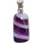 Nefertitis Achát tmavě fialový tamblovaný přívěsek NF30327 – Zboží Dáma