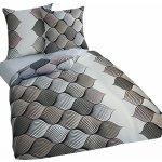 4sleep flanel povlečení 5012D hnědobéžová geometrie 140x200 70x90 – Sleviste.cz