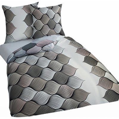 4sleep flanel povlečení 5012D hnědobéžová geometrie 140x200 70x90 – Sleviste.cz