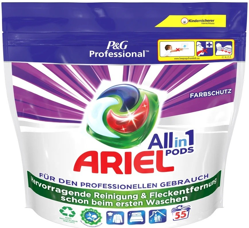 Ariel Professional gelové kapsle All-in-One Color 55 ks