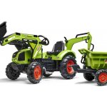 Falk šlapací traktor 2070W Claas backhoe s přední a zadní lžící a přívěsem – Zbozi.Blesk.cz