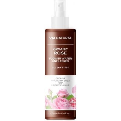 Via natural Organická růžová pleťová voda 200ml – Zboží Dáma