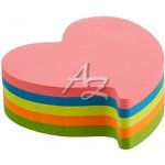 Kores Neonové bločky 70x70mm HEART tvar srdce , mix 5 barev – Sleviste.cz