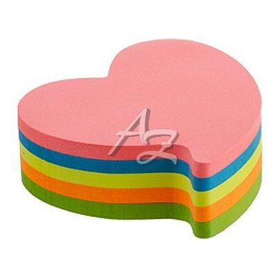 Kores Neonové bločky 70x70mm HEART tvar srdce , mix 5 barev – Sleviste.cz