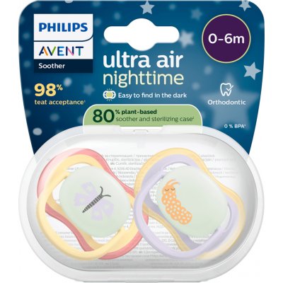 Philips Avent dudlík Ultra air night motýl/housenka 2 ks – Zboží Mobilmania