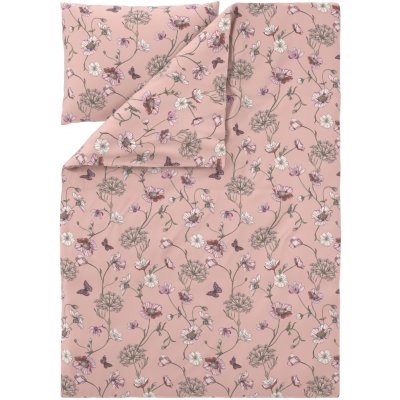 Livarno povlečení z mikrovláknitého saténu motýli/růžová 140x200 70x90 – Sleviste.cz
