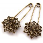 Brož na spínacím špendlíku FILIGRÁN 2 staromosaz – Hledejceny.cz