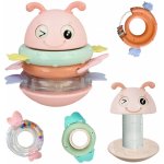 Woopie Baby Wańka Wstańka Senzorická hračka 2v1 chrastítko kousátko růžová – Hledejceny.cz