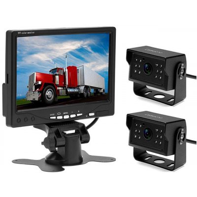 PODOFO Parkovací systém TRUCK A1510, 2x 8IR LED kamera s 7" LCD displejem na palubku