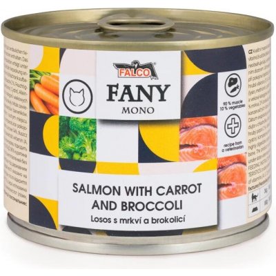 FANY MONO Konzerva losos s mrkví a brokolicí 200 g – Zbozi.Blesk.cz