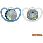 Nuk silikon Space Night modrá/šedá 2 ks – Zboží Dáma