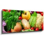 Skleněný obraz 1D panorama - 120 x 50 cm - fresh fruits and vegetables čerstvé ovoce a zeleninu – Zboží Mobilmania