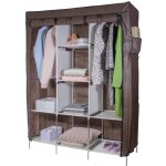 HomeLife Textilní skříň TextilHome XXL hnědá 126 x 160 x 45 cm – Zboží Dáma