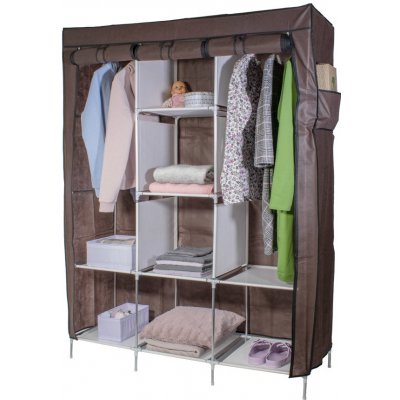 HomeLife Textilní skříň TextilHome XXL hnědá 126 x 160 x 45 cm – Zboží Dáma