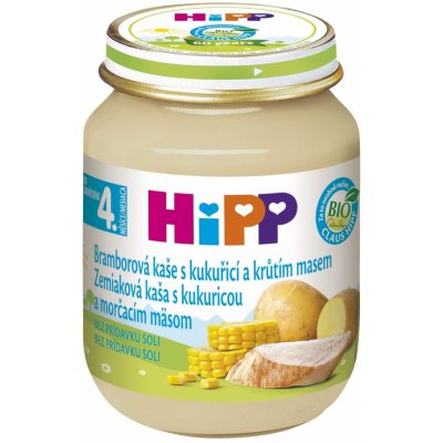 HiPP Bio Bramborová pyré s kukuřicí a krůtím masem 6 x 125 g – Zboží Dáma