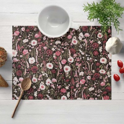 Biante bavlna prostírání Sandra SA-740 Luční kvítí na temně hnědém 35x45 cm – Hledejceny.cz