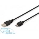 Digitus AK-300108-018-S USB USB A samec na B-mini 5pin samec, 2x stíněný, 1,8m, černý