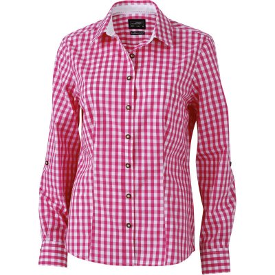 James&Nicholson kostkovaná JN637 Purple – Zboží Dáma