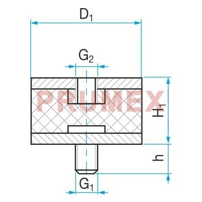 Silentblok typ 2 - 25x20 M6x10 – Zboží Dáma