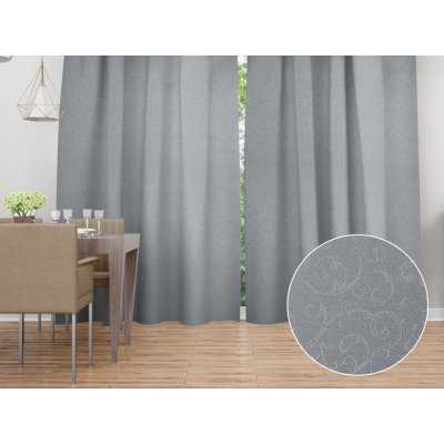 Biante Dekorační závěs TF-086 Ornamenty na šedém 150x140 cm – Hledejceny.cz