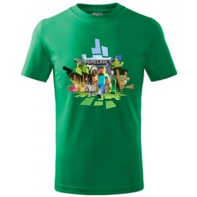 Minecraft tričko 2 středně zelená