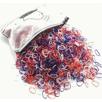 Danapo Gumičky na gumičkování na náramky různé barvy 2000 ks Red white blue – Zboží Dáma