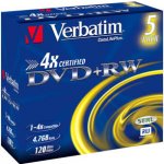 Verbatim DVD+RW 4,7GB 4x, jewel, 5ks (43229) – Zboží Živě