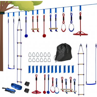 Aosom Překážková dráha Ninja Profi modrá – Zboží Dáma