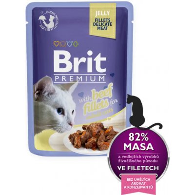 Brit Premium Cat Delicate Fillets in Jelly with Beef 24 x 85 g – Zboží Mobilmania