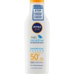 Nivea Sun Kids Protect & Sensitive Sun Lotion dětské voděodolné mléko na opalování SPF50+ 200 ml – Sleviste.cz