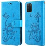 Pouzdro MFashion Samsung Galaxy A03s - modré - Květy – Zboží Živě