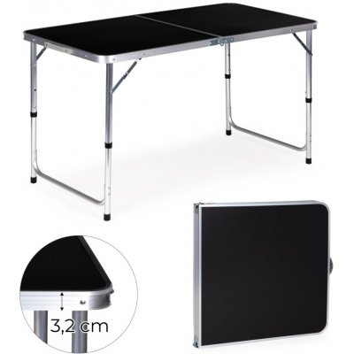 MultiGarden GMFC-FY12060 Skládací kempingový stůl 120 x 60 cm, černý – Hledejceny.cz
