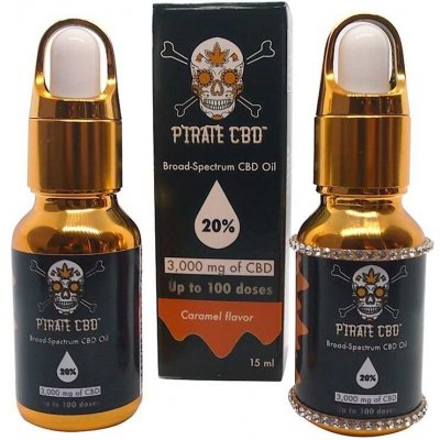 Pirate CBD Broad-Spectrum 20 % olej karamelové aroma 3000 mg CBD 15 ml