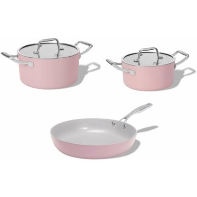Elmich Základní sada keramického nádobí Vital 3 ks, 2 hrnce a 1 pánev, růžová – Zboží Dáma