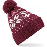 Beechfield Zimní čepice s norským vzorem Fair Isle Snowstar Vínová bílá – Hledejceny.cz