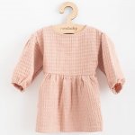 Kojenecké mušelínové šaty New Baby Comfort clothes růžová – Zboží Mobilmania